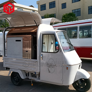 Belyoo Electric Tuk Tuk Dessert Cart Beer Drink Stand Coffee Sale Piaggio Ape Pizza Oven Truck Food Tricycle for Sale Customized