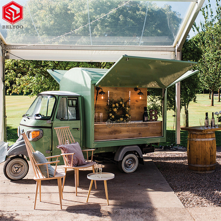 New Design Electric Ice Cream Cart Tuk Tuk BBQ Coffee Shop Truck Tricycle Electric Food Truck for Sale Mobile Bar Milk Cart