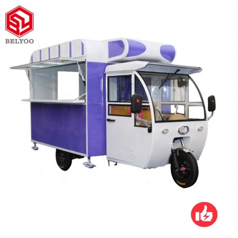 Grill Truck Food Truck Full Equipped Ice Cream Scooter Food Cart Mobile Kitchen Hot Dog Stand Electric Food Van For Sale