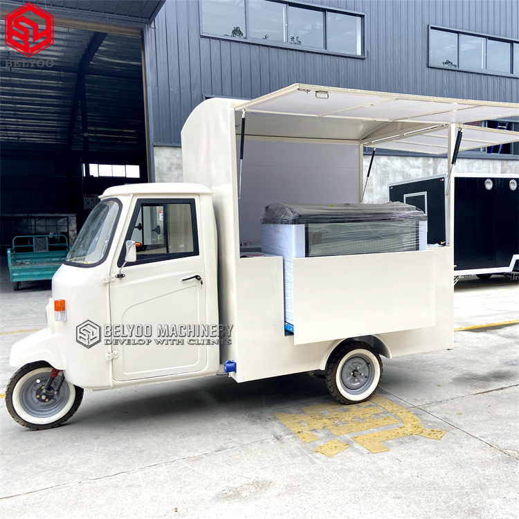 High Quality Front Loading Pedal Assist Food Bike With Freezer Electric Tricycle Food Cart Coffee Carts Ice Cream Bike