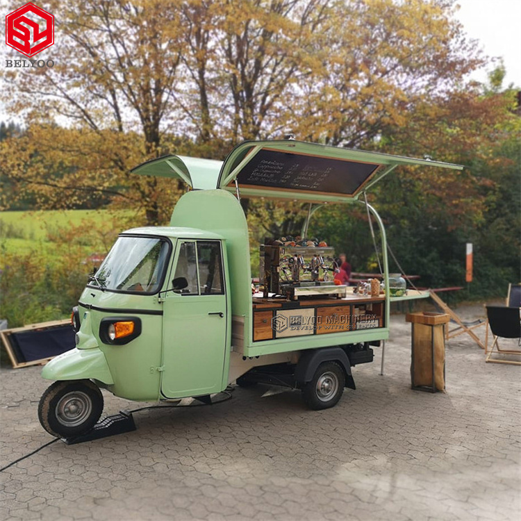 New Design Electric Ice Cream Cart Tuk Tuk BBQ Coffee Shop Truck Tricycle Electric Food Truck for Sale Mobile Bar Milk Cart