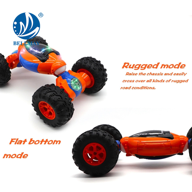 Bemay Toy 2.4GHz 4WD Induction Deformation Double-sided Remote Control Twisted Car with Light And Music