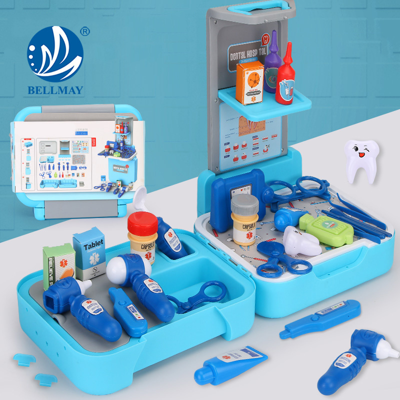 Bemay Toy Portable Dental Hospital Set with 33PCS Accessories Simulation Toy for Kids Briefcase Dentist