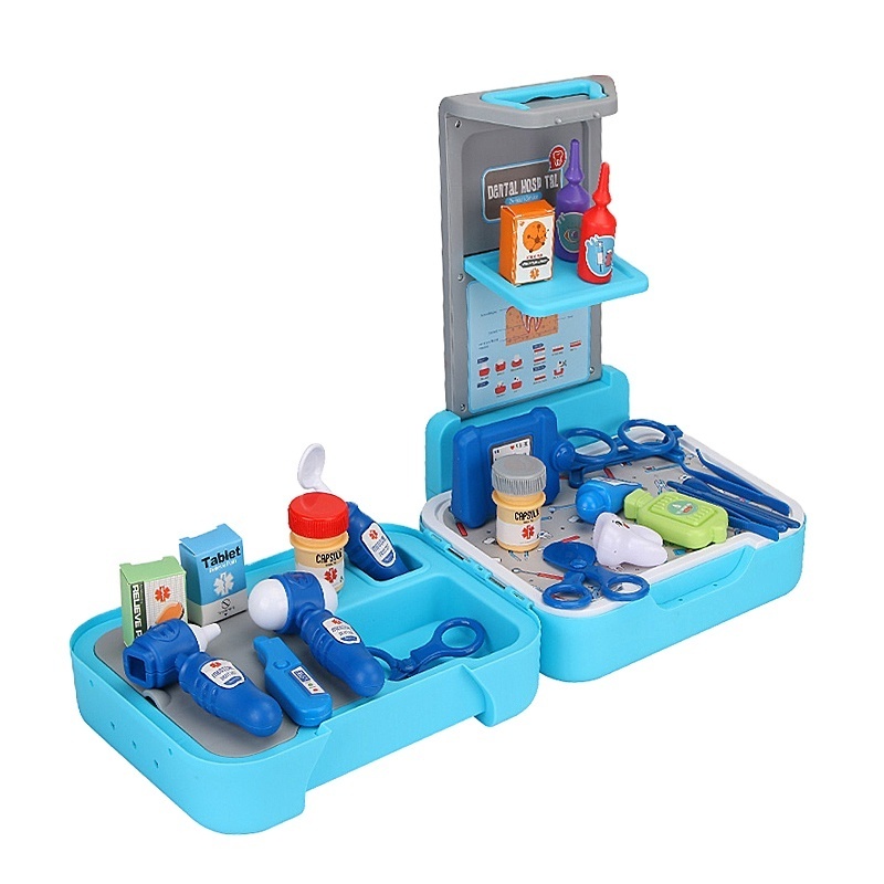 Bemay Toy Portable Dental Hospital Set with 33PCS Accessories Simulation Toy for Kids Briefcase Dentist