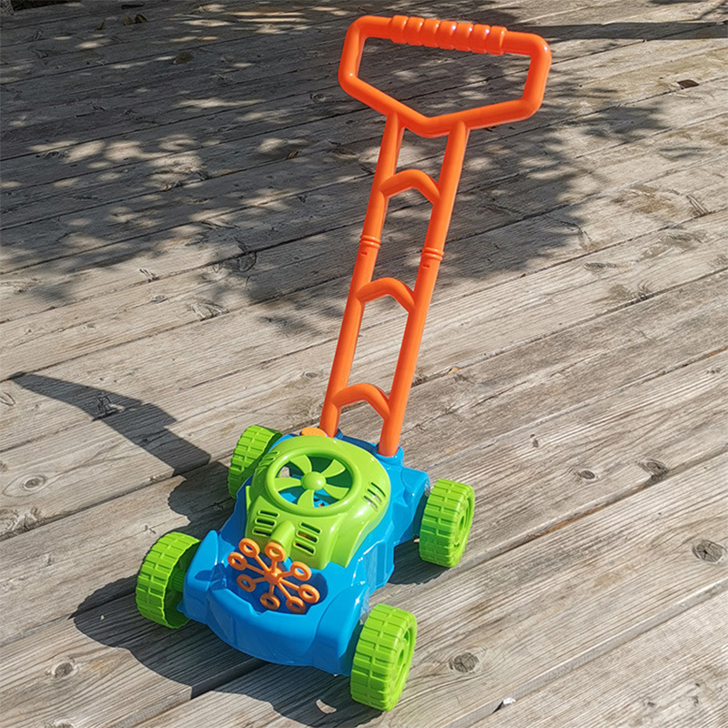 Bemay Toy Bubble Lawn Mower for Toddlers,Kids Bubble Blower Machine,Indoor Outdoor Push Gardening Toys