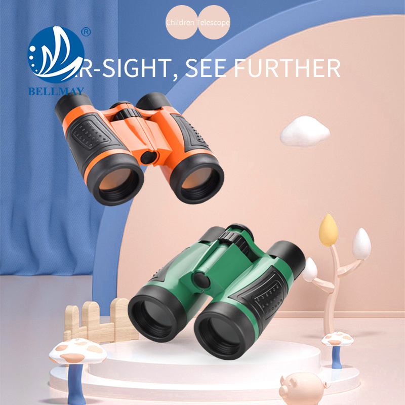 Bemay Toy High Quality Outdoor Telescope Adjustable Focus Binoculars with Electric Flashlight for Kids