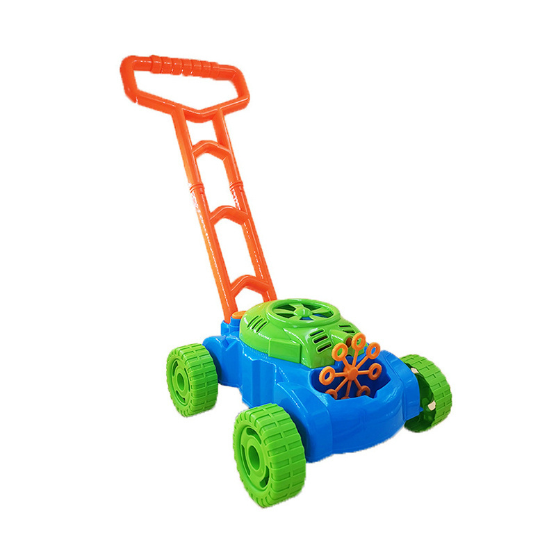 Bemay Toy Bubble Lawn Mower for Toddlers,Kids Bubble Blower Machine,Indoor Outdoor Push Gardening Toys