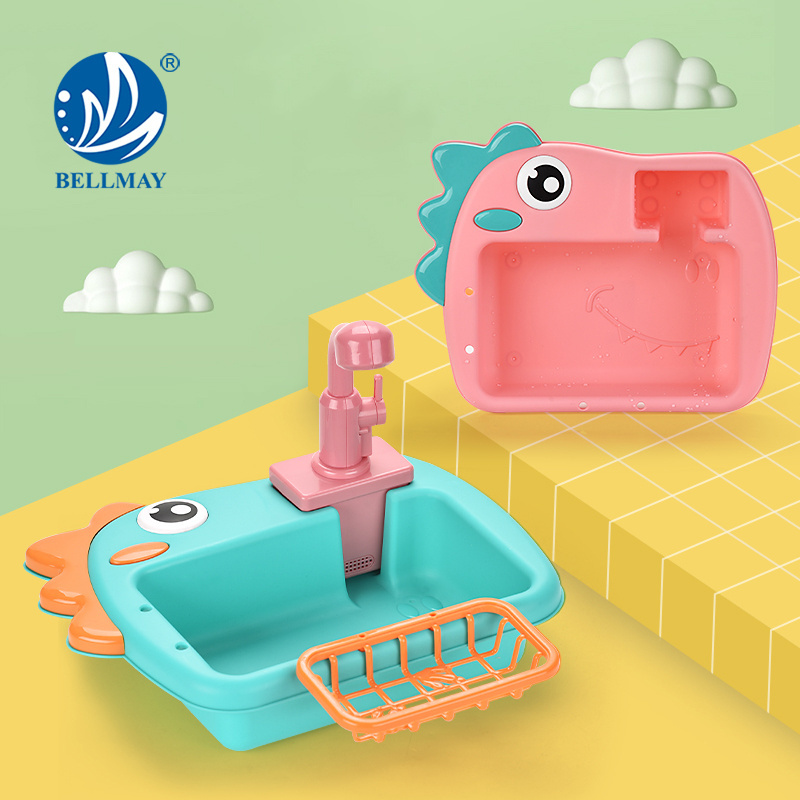 Bemay Toy Dishwasher Vegetable Toys Set Kitchen Kids Mini Plastic Sink Spraying Water Dishwasher Kid Toys