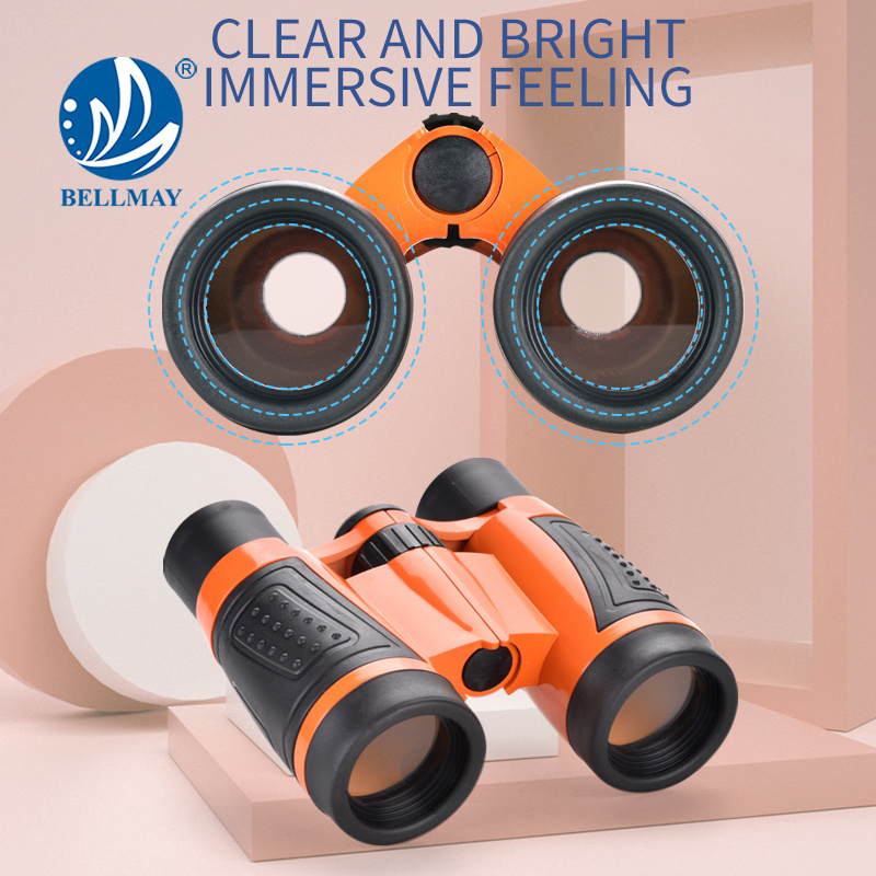 Bemay Toy High Quality Outdoor Telescope Adjustable Focus Binoculars with Electric Flashlight for Kids