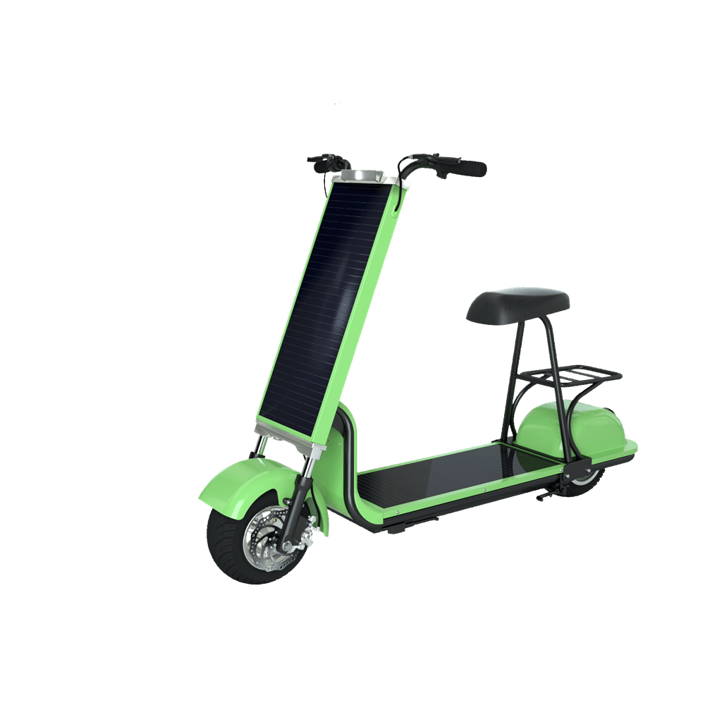 First one 36V 13A/20A Solar electric scooter in the world with Zero carbon emission for sharing or rent in city