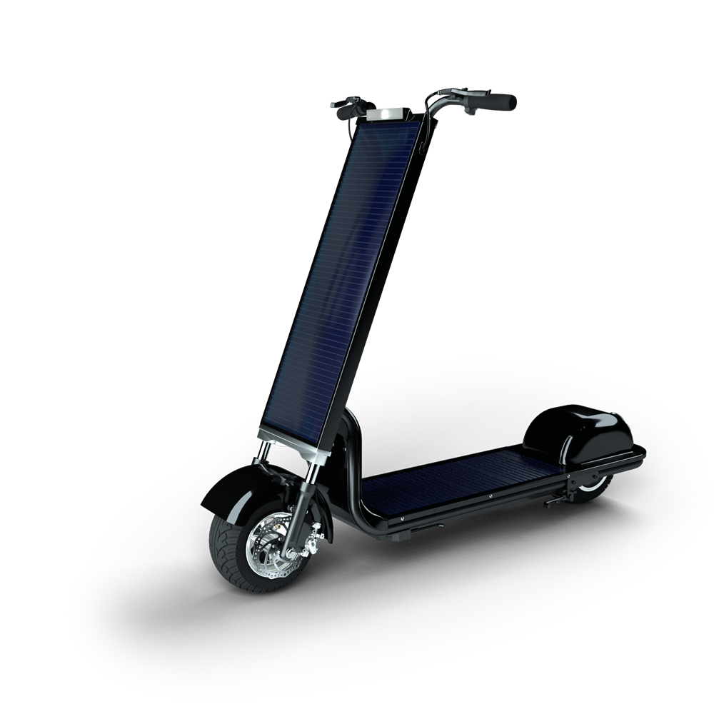 First one 36V 13A/20A Solar electric scooter in the world with Zero carbon emission for sharing or rent in city