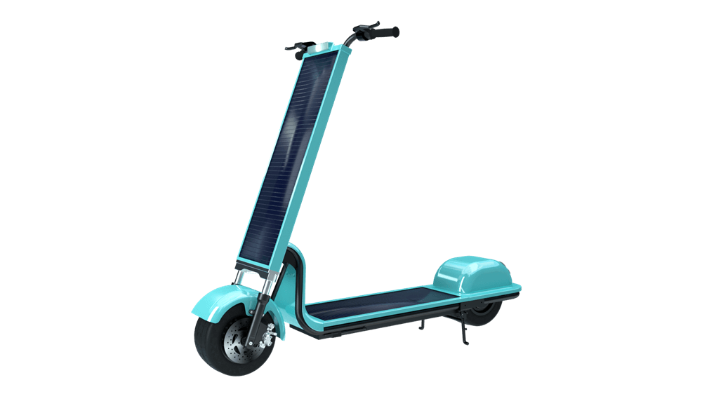 First one 36V 13A/20A Solar electric scooter in the world with Zero carbon emission for sharing or rent in city