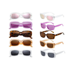 High Quality Custom Retro Macaron Polarized Vintage Candy Color  Women Small Frame Square Rectangle Ce Sunglasses