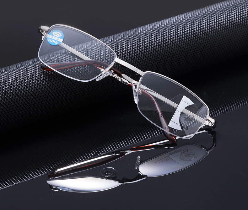 Classic Inner Progressive Multi-focus Reading Glasses Folding Color Changing Smart Zoom Anti-blue Computer Glasses