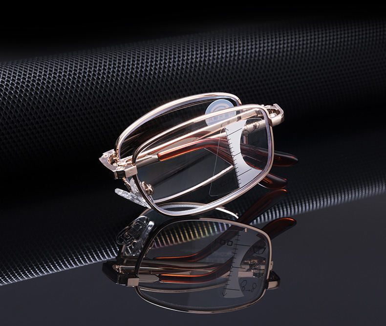 Classic Inner Progressive Multi-focus Reading Glasses Folding Color Changing Smart Zoom Anti-blue Computer Glasses