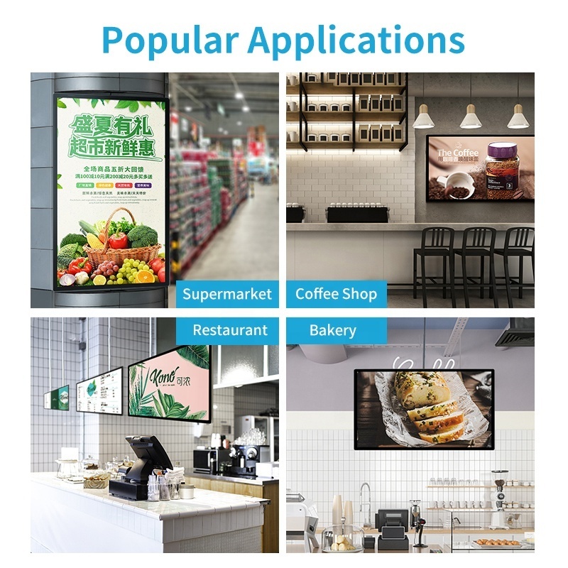 Commercial Ads ultra-thin wall mounted android pc lcd vertical digital signage and displays usb Media Player advertising screen