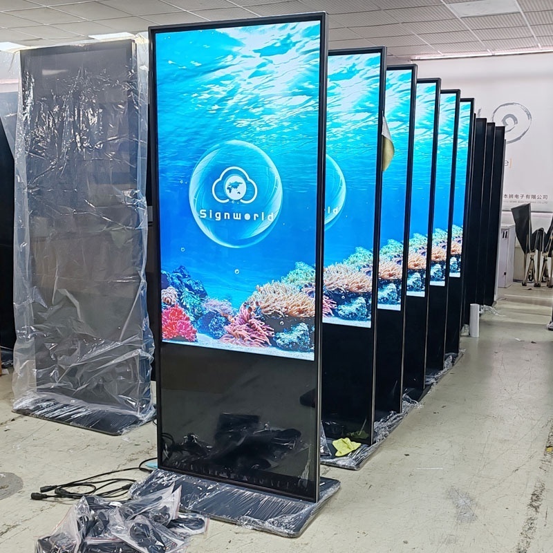 55 inch indoor lcd panel 85 inch lcd screen 100 inch touch screen HD display android totem advertisement digital signage kiosk