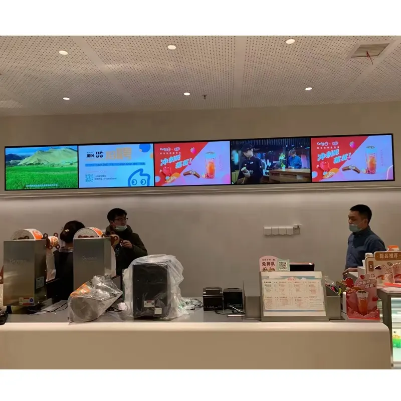 32 43 49 55 65 4k indoor menu boards for coffee house Fast food stores lcd digital Signage and display wall advertising screen