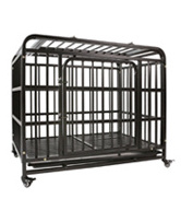 Heavy Duty Dog Cage Metal Kennel and Crate for Medium and Large Dogs, Pet Playpen with Four Wheels Easy to Install