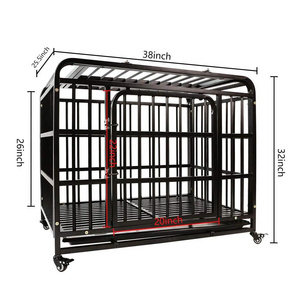 Heavy Duty Dog Cage Metal Kennel and Crate for Medium and Large Dogs, Pet Playpen with Four Wheels Easy to Install