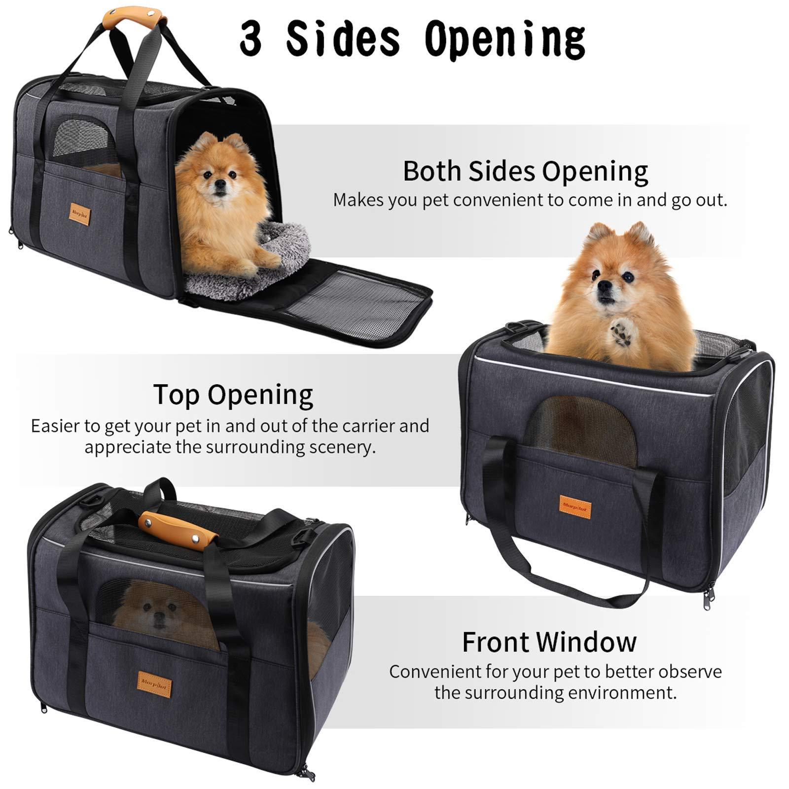 Portable Cat Carrier Bag Top Opening, Removable Mat and Breathable Mesh, Foldable Cat Carrier Transport Bag for Dogs and Cats