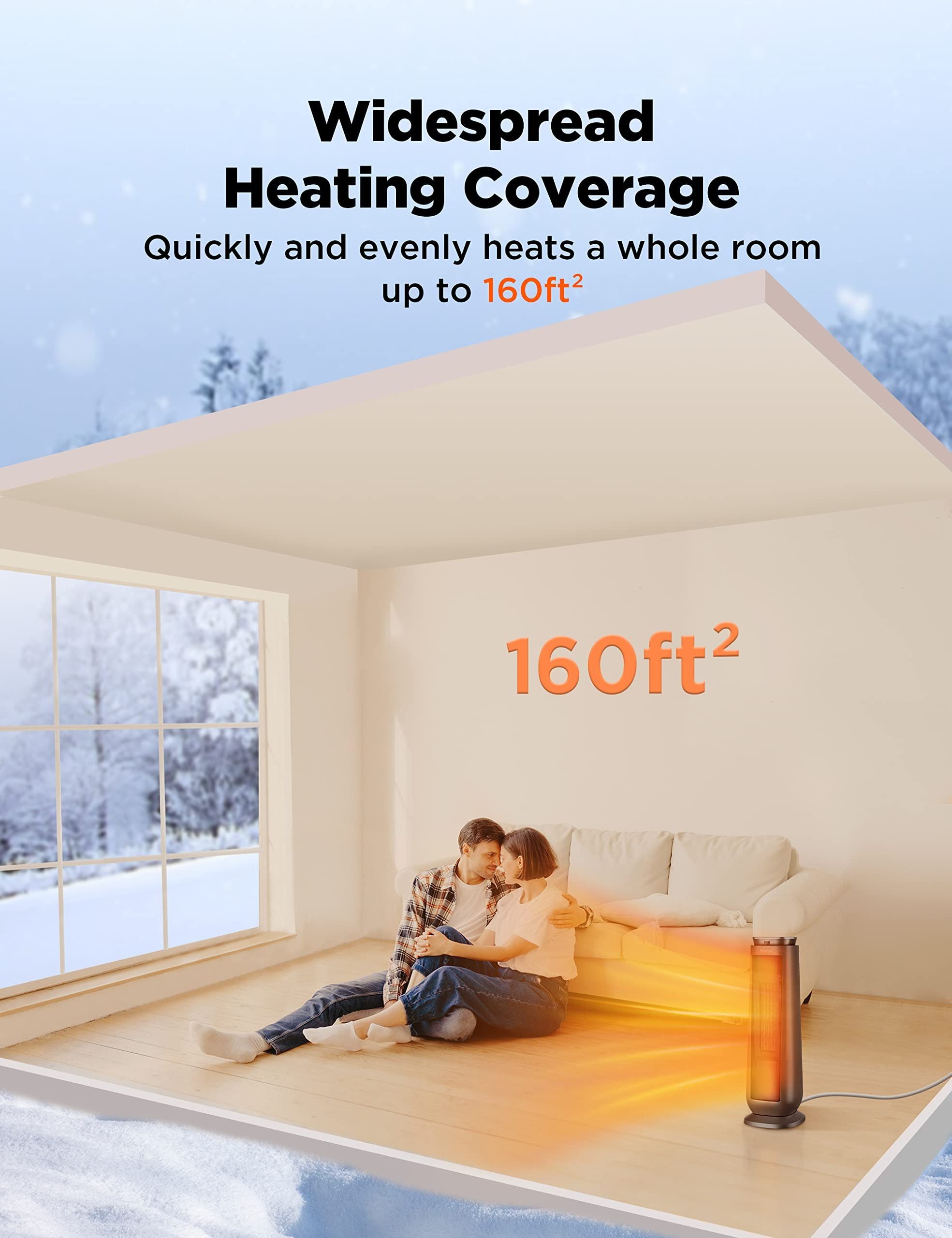 1500W Indoor Space Heater Remote Control Programmable Thermostat Fan Heating Electric Heater