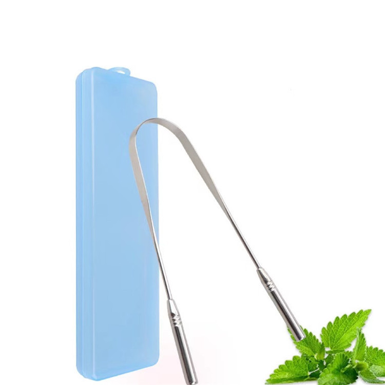 New Clean Up The Mouth Oral Tongue Cleaner Brush Oral Hygiene Care Tools Stainless Steel Copper Tongue Scraper For Adult