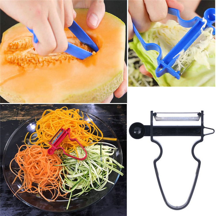 2023 Hot Sale Magic 3PCs Trio Peelers Julienne Smiley Homey Magic Trio Peeler