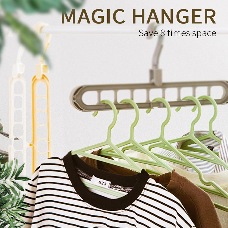 9 in 1 Plastic Closet Space Saving Folding Home Storage Racks Travel Magic Creative Clothes Hanger