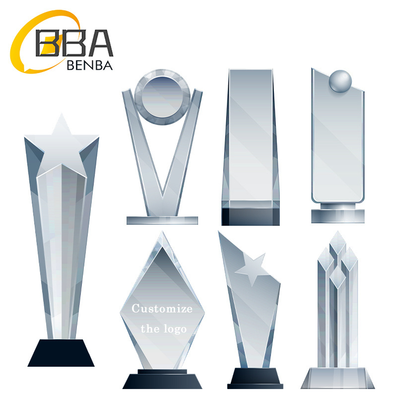 Custom Wholesale Medals Trophies Blank Glass Resin Metal Crystal Acrylic Plaque Award Sports Trophy Cup