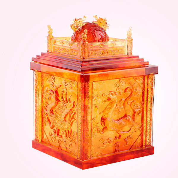 2015 advanced coloured glaze fengshui box cremation urn used for funeral