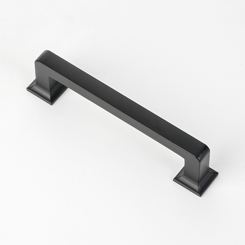 Modern Cabinet Drawer Kitchen Aluminum Profile Door Pull Decorative Handles Zinc Alloy Bedroom Office Matt Black 1 Pcs