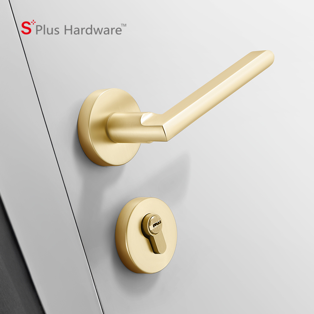 High Quality Zinc Alloy Door Handle Black Bedroom Door Handle Lock Interior Door Handle Lock