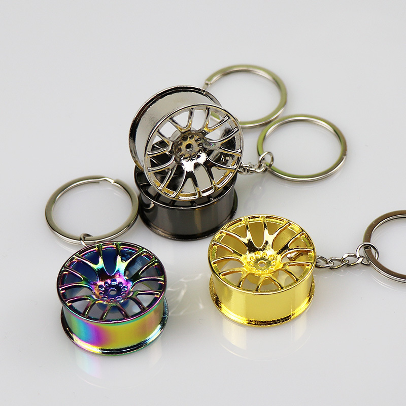 Wholesale Metal Zinc Alloy Hub Keyring Auto Car Part Wheel Rim Keychain