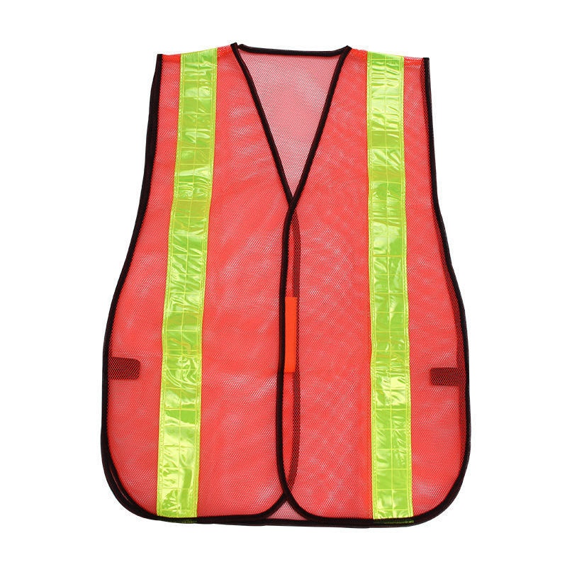 Benc Breathable and Neon Orange Mesh Fabric Light Weight High Visibility Reflective Safety Vest