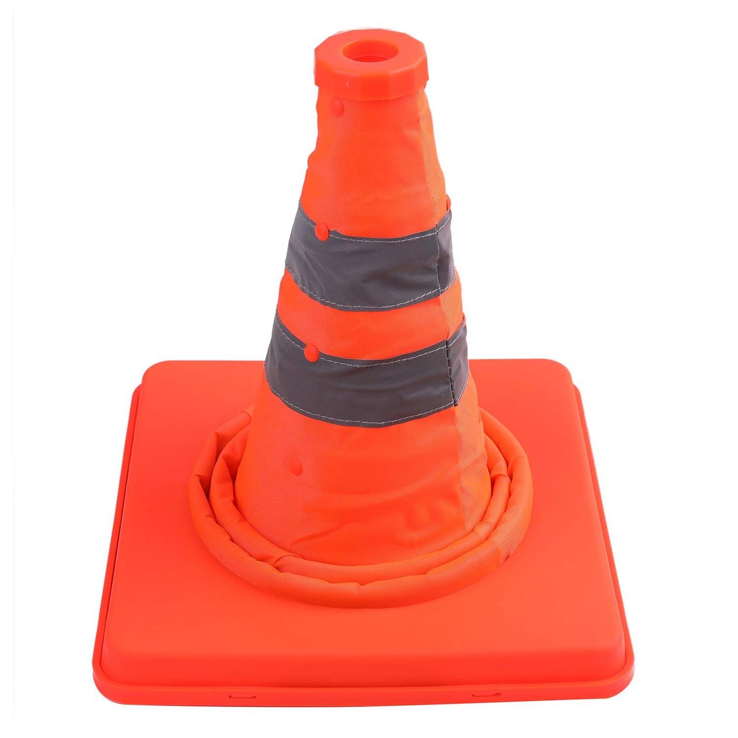 Benc 15.5 Inch Orange Collapsible Traffic Safety Road Parking Driving Construction Cones with Reflective Strips Collar