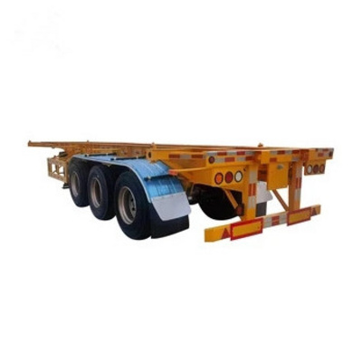 China strong 2/3 axles 20 40 foot 40tons container carrier chassis flatbed skeleton semi trailer