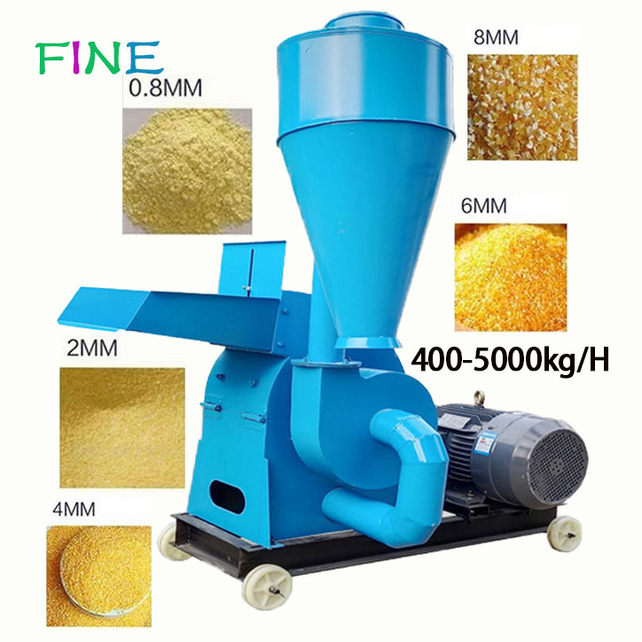 maize corn hammer mill 800-1500kg/h crusher feed processing maize corn soybean bran nut shell grinder machines