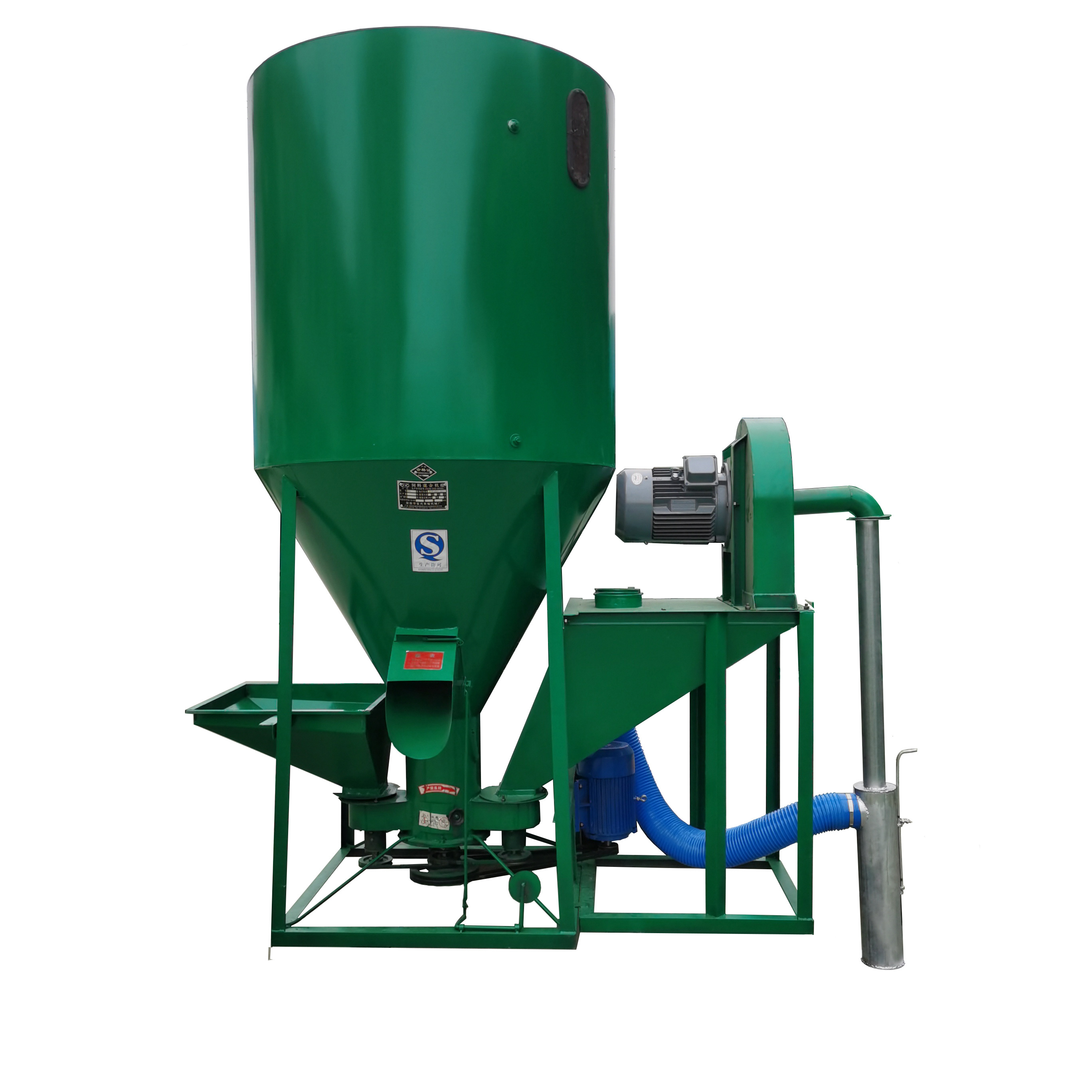 0.5 T 1 T capacity vertical animal feed crusher and mixier machine / poultry feed mixing machine / animal feed grinder and mixer