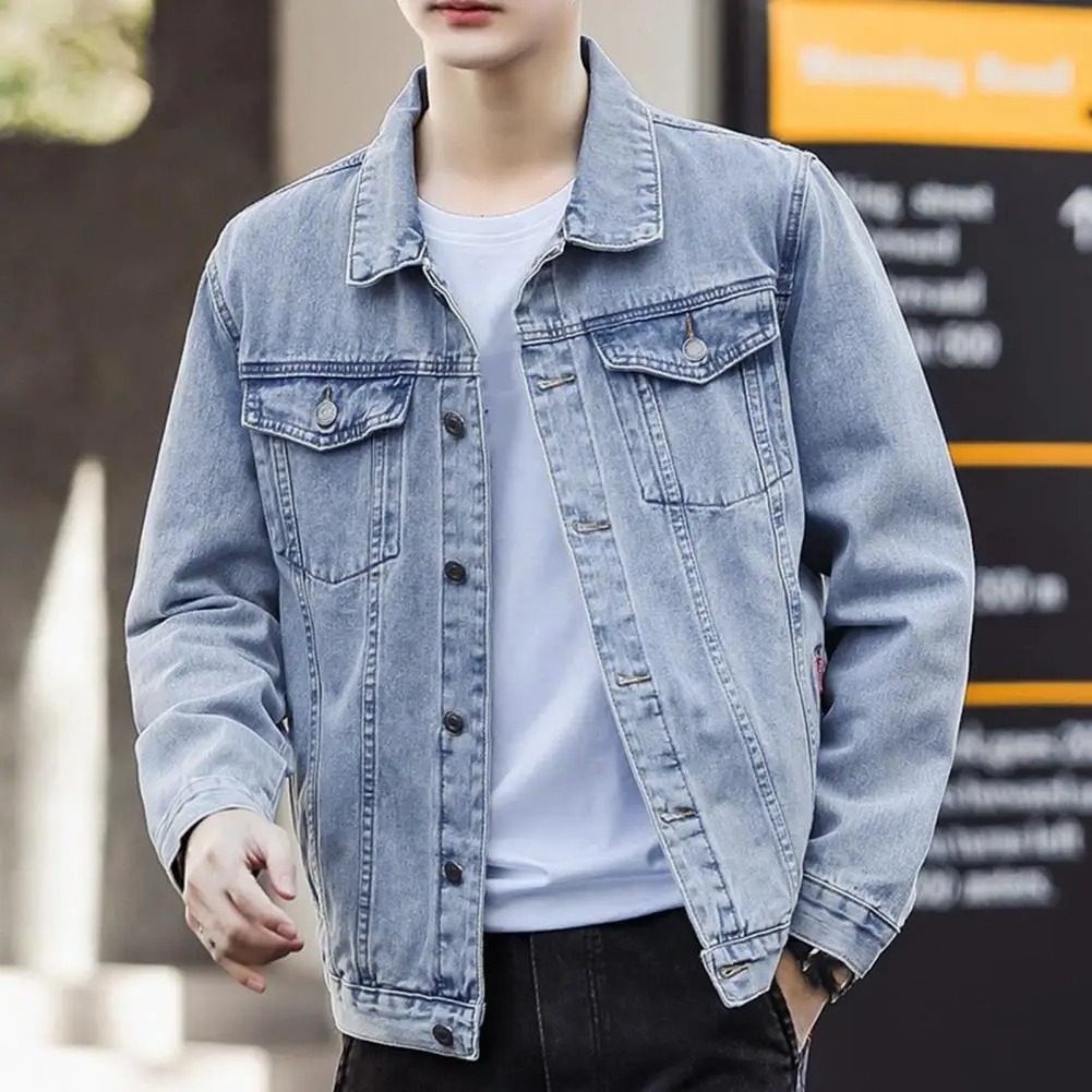 Spring New Men's Jacket Casual Retro Denim Coat Autumn Men's Slim Fit Elegant Fashionable Coat Luxury Custom Jackets Windbreaker