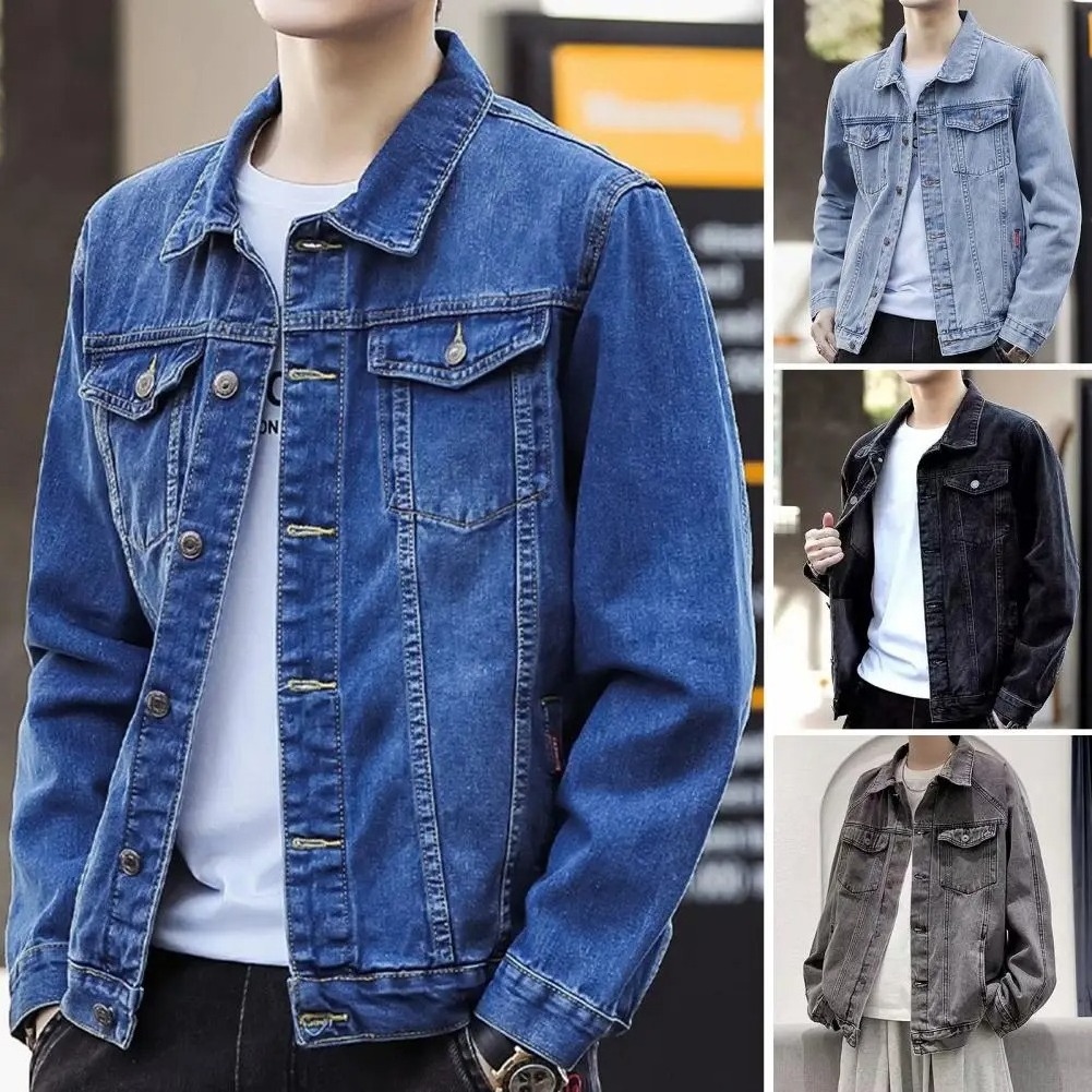 Spring New Men's Jacket Casual Retro Denim Coat Autumn Men's Slim Fit Elegant Fashionable Coat Luxury Custom Jackets Windbreaker