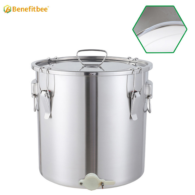 Customized Stainless steel honey pail with flat cover