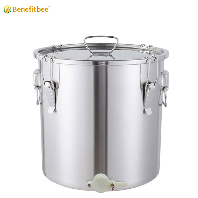 Customized Stainless steel honey pail with flat cover