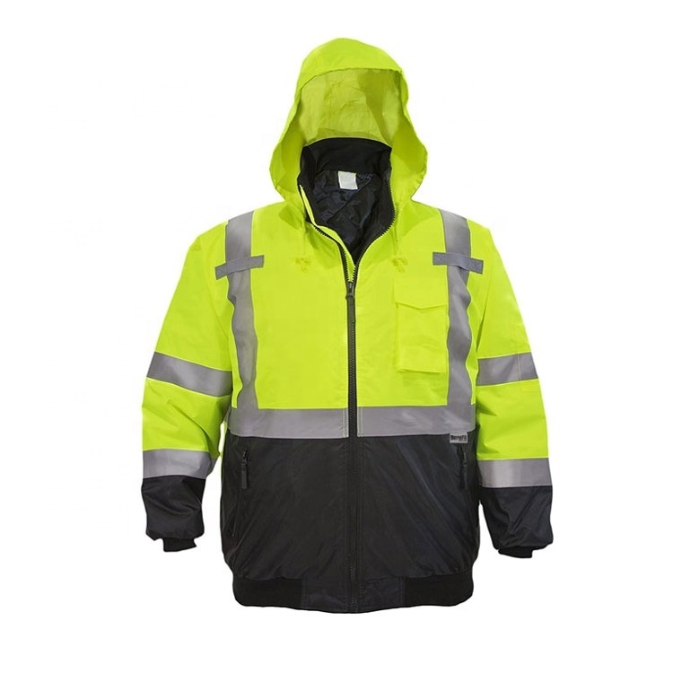 Winter Bomber Security Work Road Traffic Hi Vis Visibility Reflective Safety Jackets for Mens