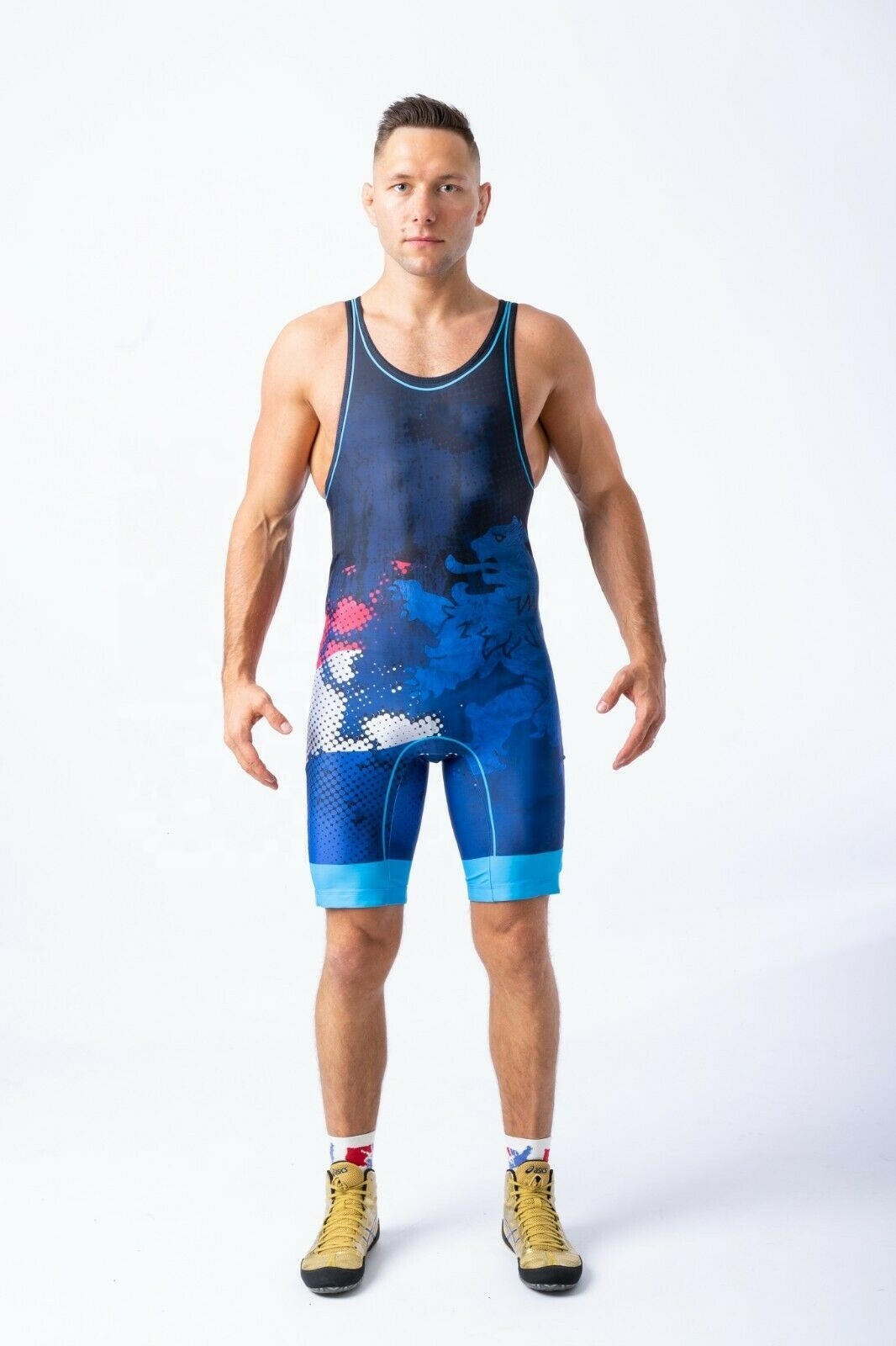 OEM Good Service Design custom plus size wrestling singlet customized  Polyester/Spandex bodysuit Style Wrestling Singlets