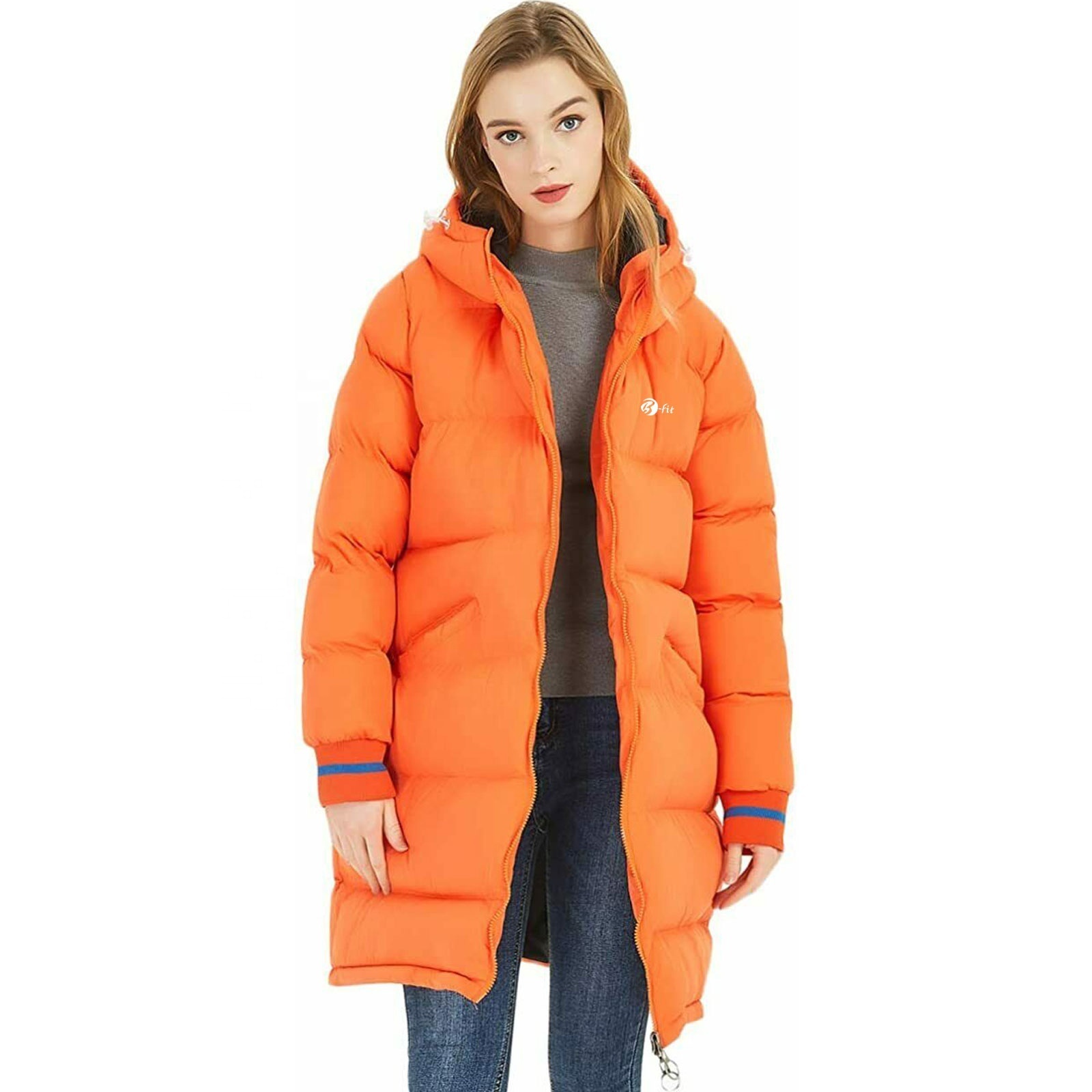 Women Winter Long Coat Down Jacket Ladies Hooded Jackets Long Puffer Warm Coat