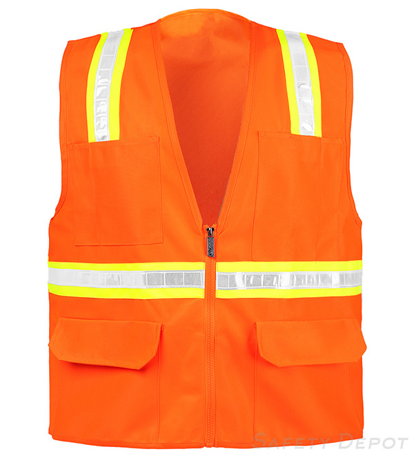 Wholesale Zipper Multi Pockets Hi Vis Vest Motorcycle Safety Reflective Vest