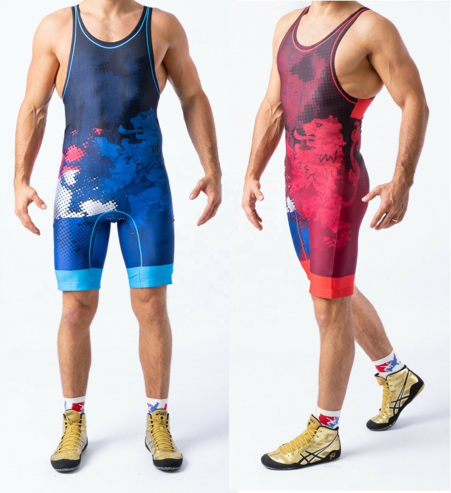 OEM Good Service Design custom plus size wrestling singlet customized  Polyester/Spandex bodysuit Style Wrestling Singlets