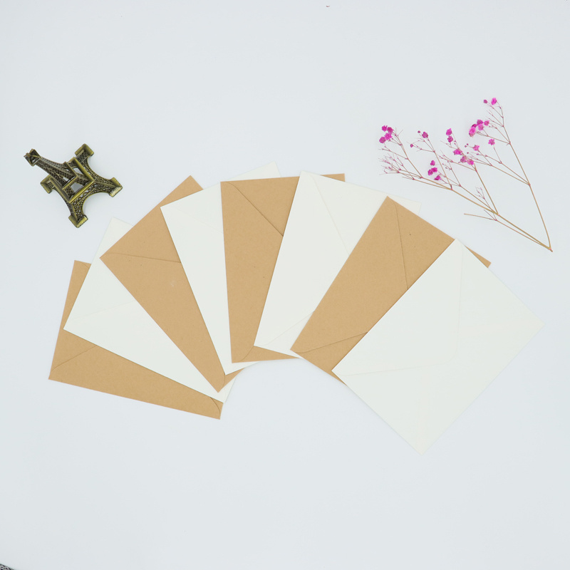 Eco-friendly Custom White Recycled Paper Brown Envelope  with Water-based Glue, Colorful Printed Kraft Envelopes Custom