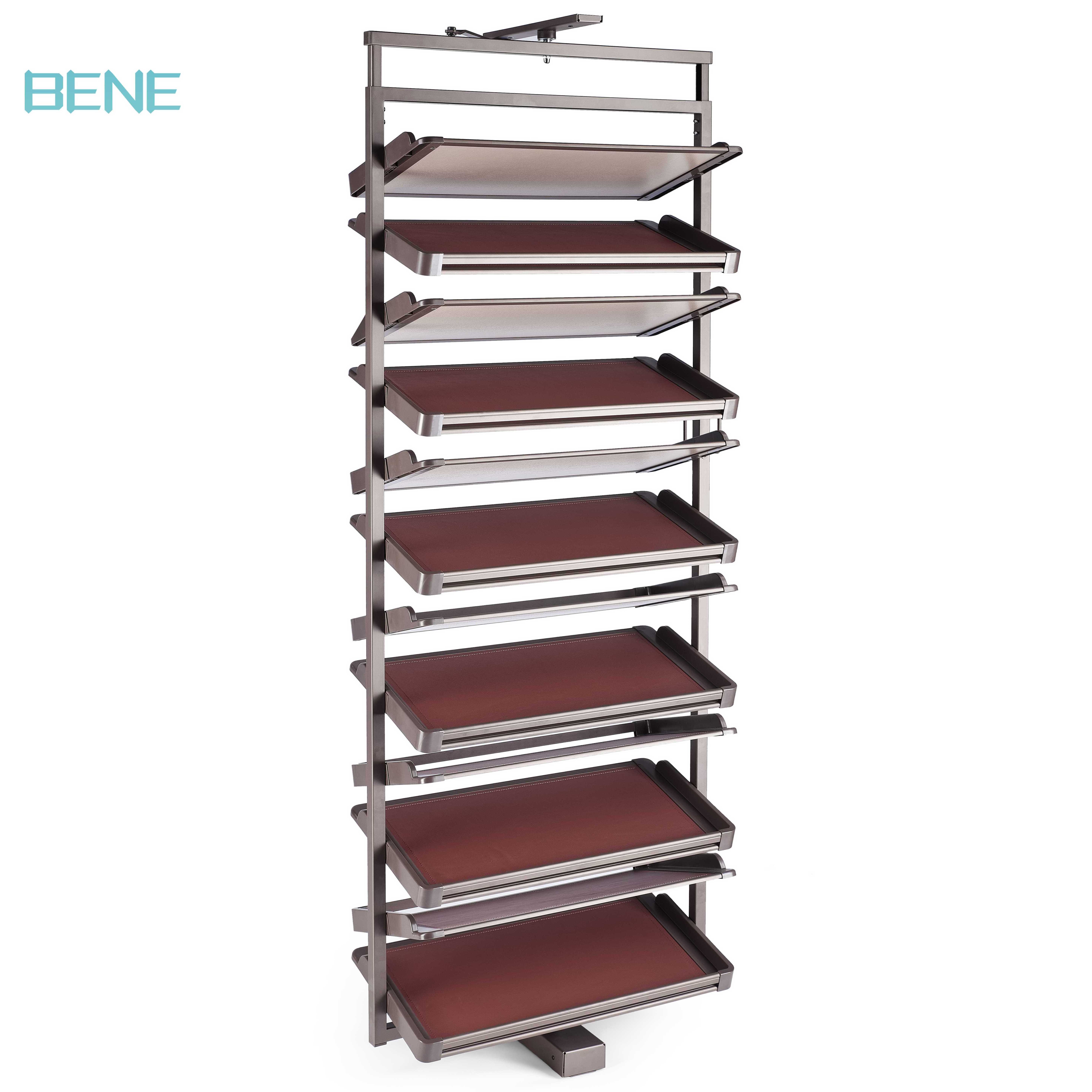 One-stop best service modern design 360 degree rotating slide out shoe racks for wardrobe